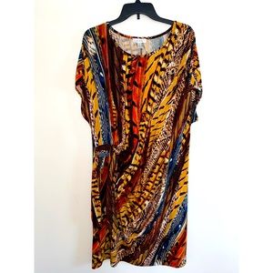 Printed Faux Tie Dress
